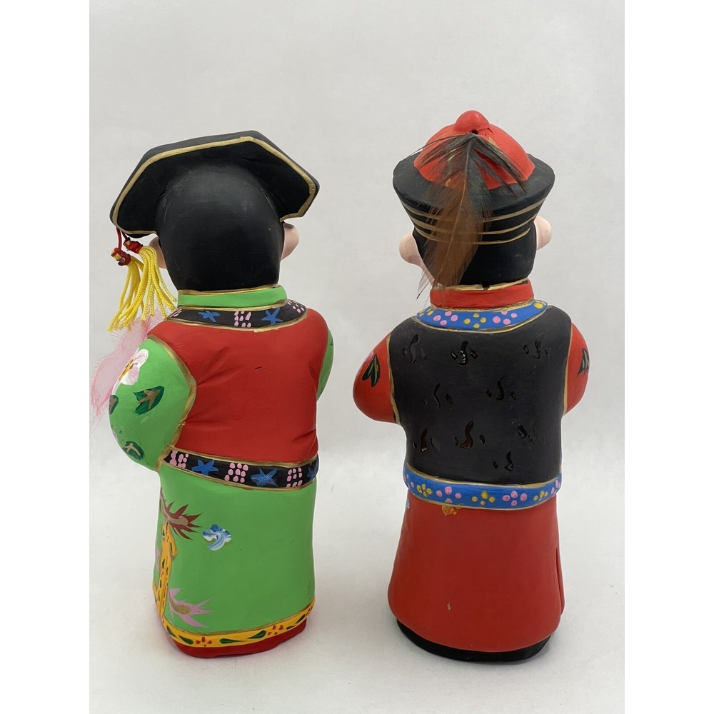 Vintage Clay Figurines Chinese Culture Couple - Picture 3 of 5